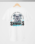 Mens Short Sleeve T-Shirt Surfing Skeleton